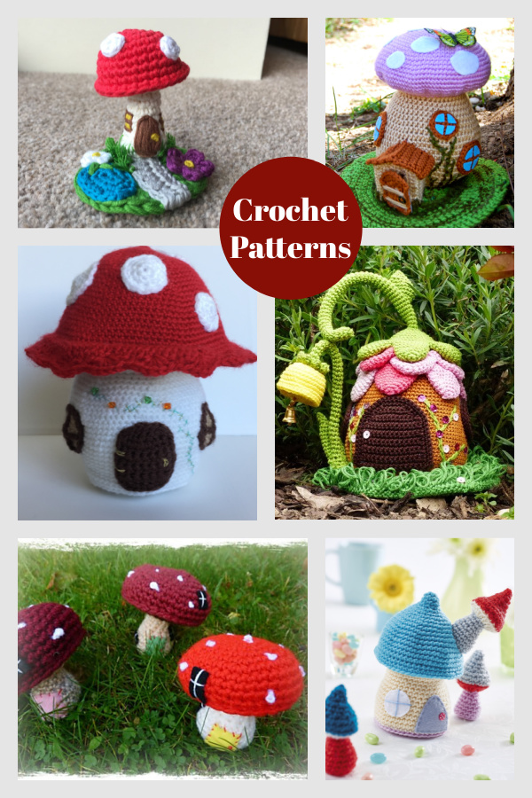 6 Adorable Crochet Fairy House Free Patterns & Paid 