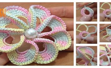 3D Spiral 8-Petal Crochet Flower Trim Around Video Tutorial