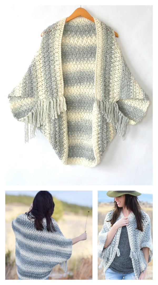 Crochet Blanket Sweater Shrug Free Pattern