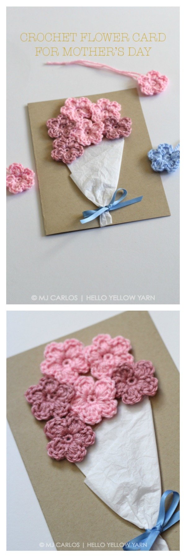 Crochet Flower Card Free Pattern for Mother’s Day
