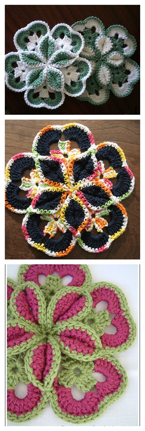 Crochet Flower Starburst Hotpad Free Pattern 