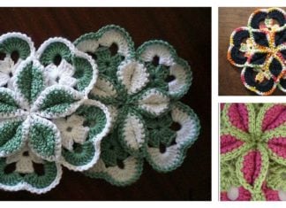 Crochet Flower Starburst Hotpad Free Pattern