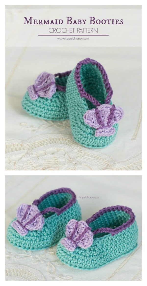 Crochet Mermaid Baby Booties Free Pattern