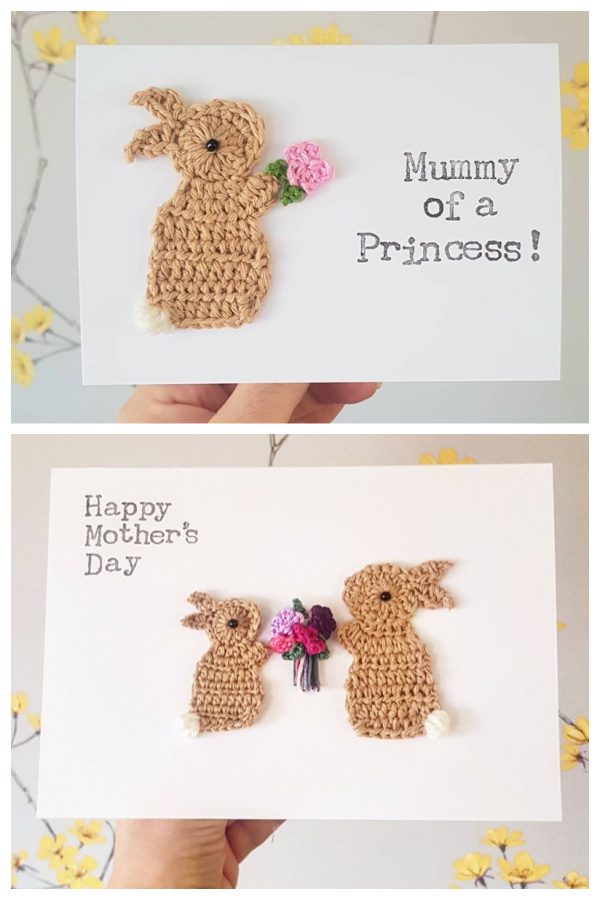 Crochet Mother's Day Bunny Greeting Card 