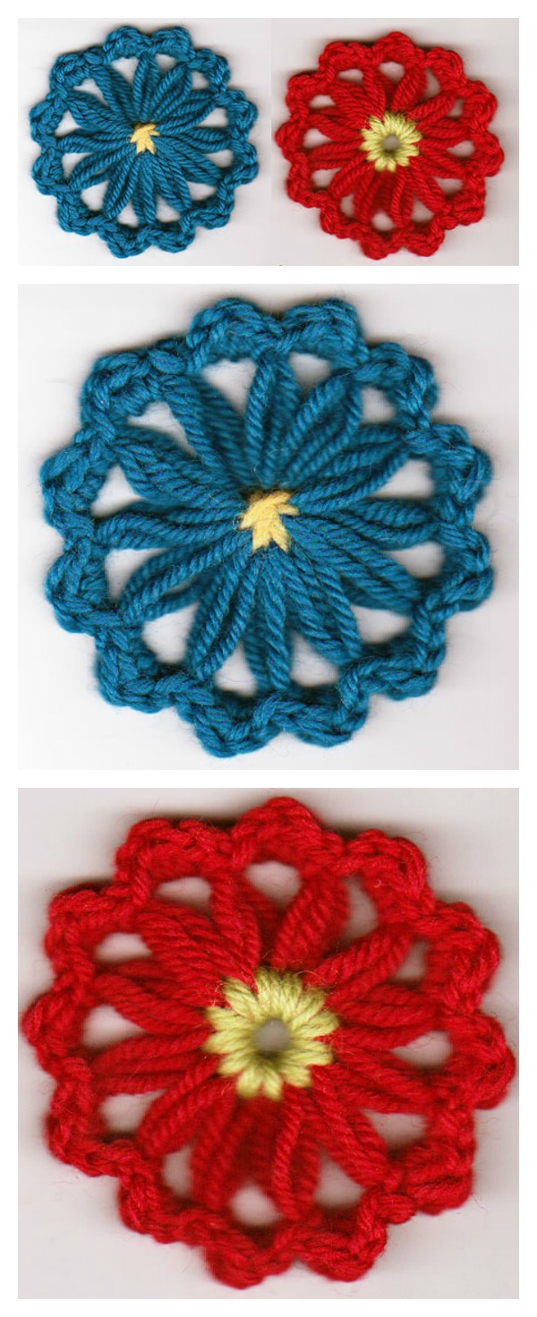 Crochet Shell Stitch Flowers Free Pattern