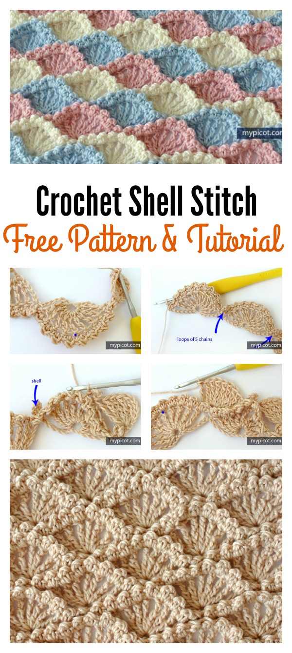 Crochet Shell Stitch Free Pattern and Tutorial