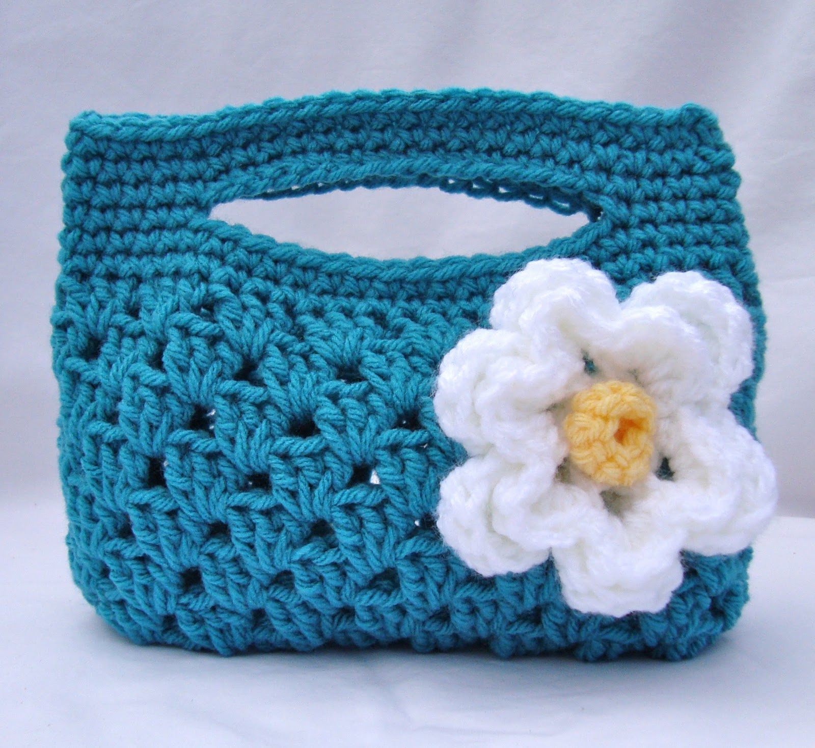 Crochet Shell Stitch Granny Stripe Boutique Bag Free Pattern