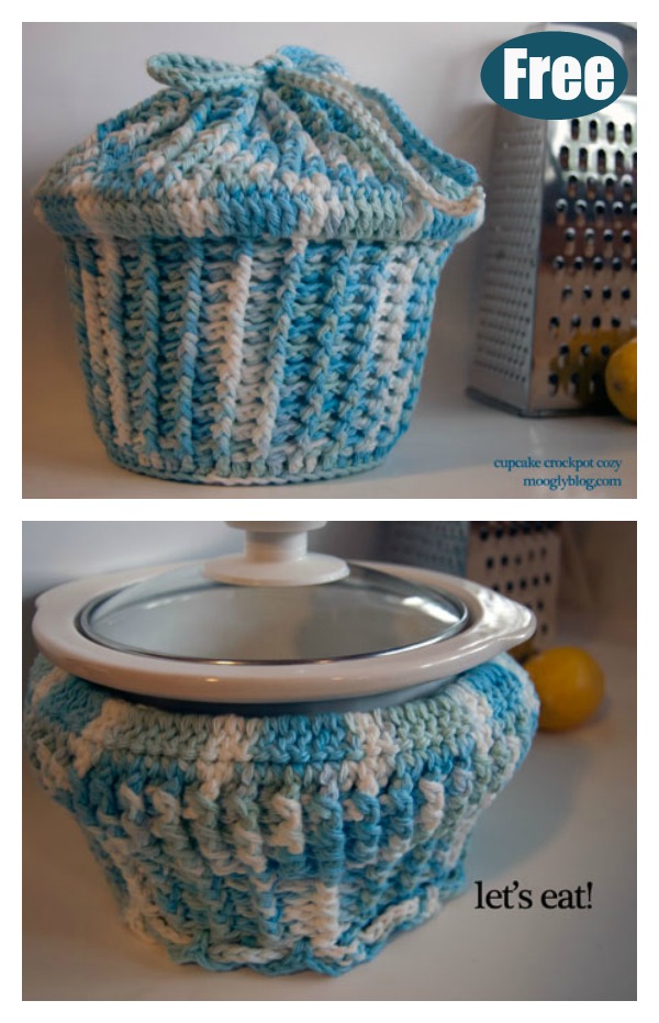 Cupcake Crockpot Cozy Free Crochet Pattern