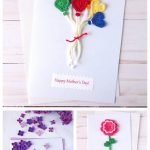 DIY Mother’s Day Cards Embellished with Crochet Appliques Free Pattern