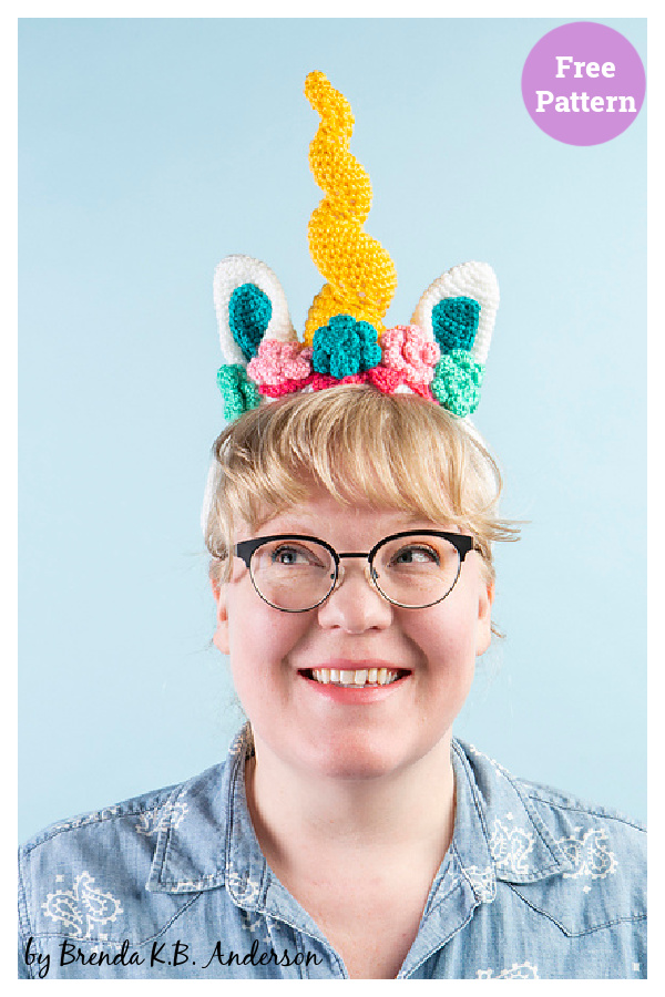 Dazzler the Unicorn Headband Free Crochet Pattern