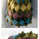 Entrelac Bag with Bobble Trim Knitting Pattern