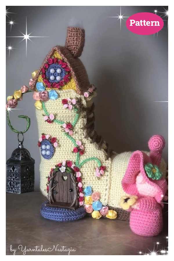 Fairy House Boot Crochet Pattern