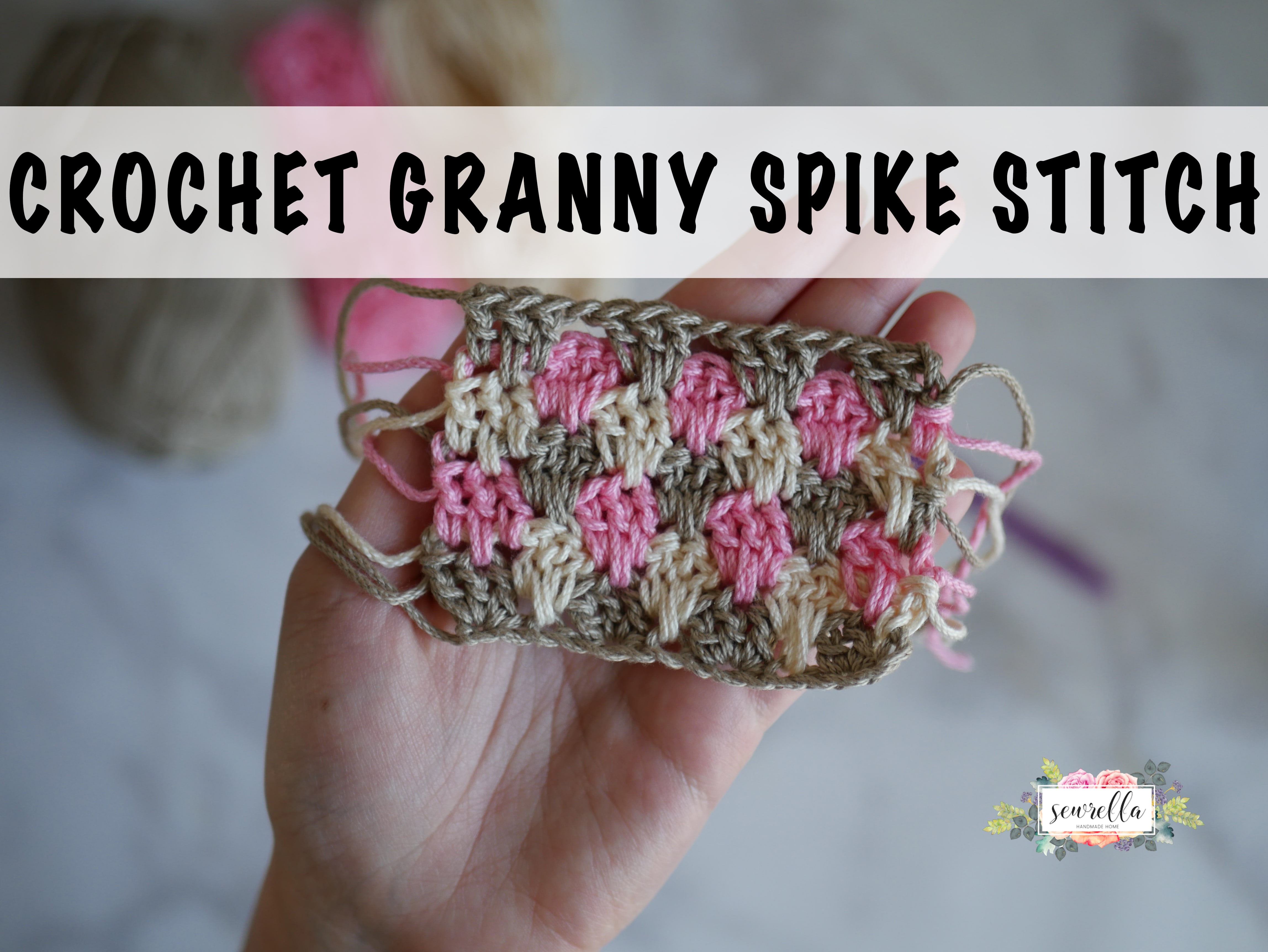 Granny Spike Crochet Stitch Free Pattern and Video tutorial