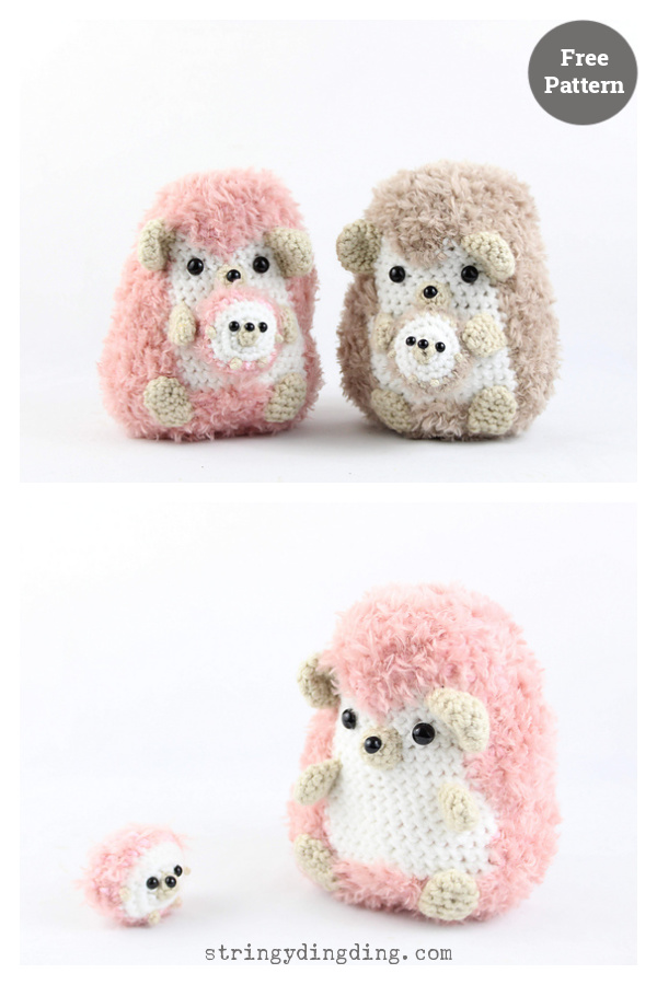 Hedgehog with Baby Amigurumi Free Crochet Pattern