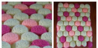 Hexi Puff Crochet Baby Quilt Free Pattern