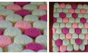 Hexi Puff Crochet Baby Quilt Free Pattern