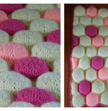 Hexi Puff Crochet Baby Quilt Free Pattern