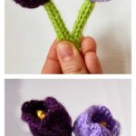 Knitted Crocuses Flower Free Pattern