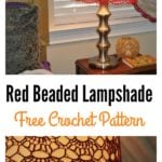 Red Beaded Crochet Lampshade FREE Pattern