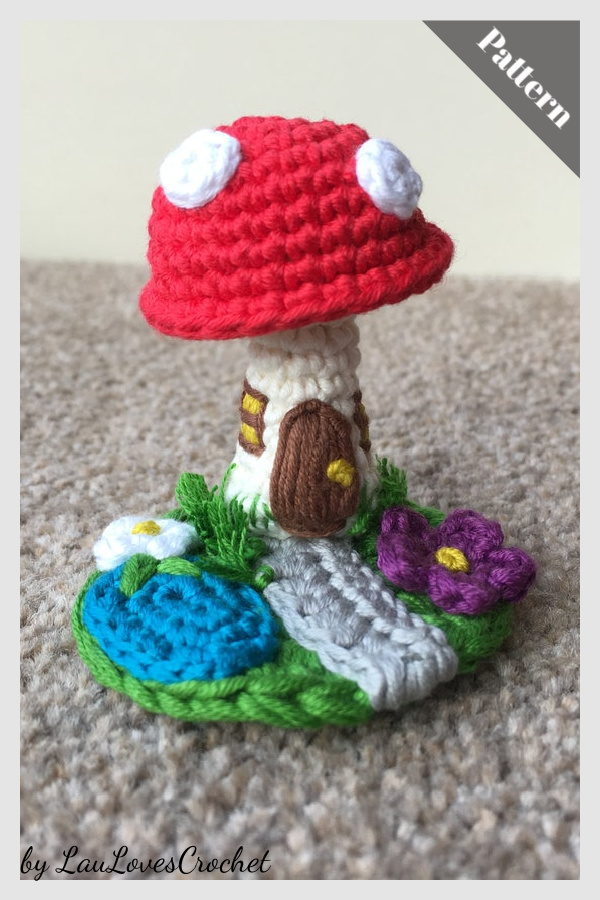 Toadstool Fairy House and Garden Crochet Pattern