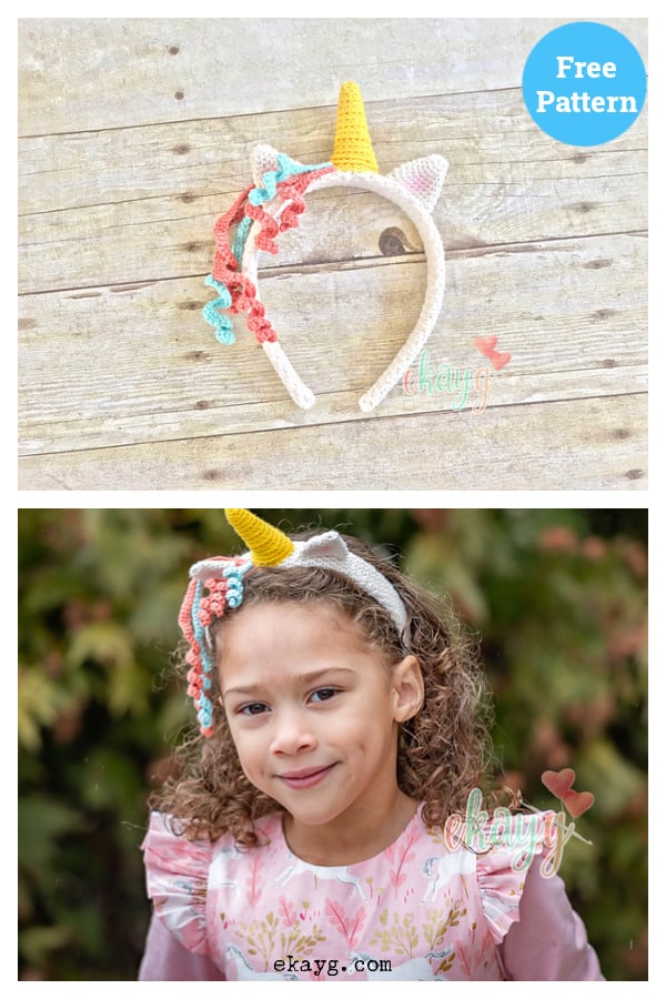 Unicorn Headband Free Crochet Pattern