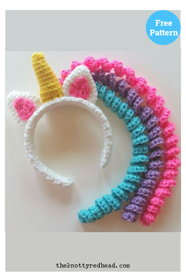 Unicorn Mane Headband Free Crochet Pattern