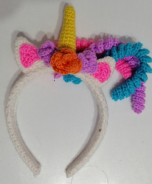 Unicorn Spring Headband Free Crochet Pattern