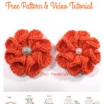 3D crochet Flower FREE Pattern and Video Tutorial