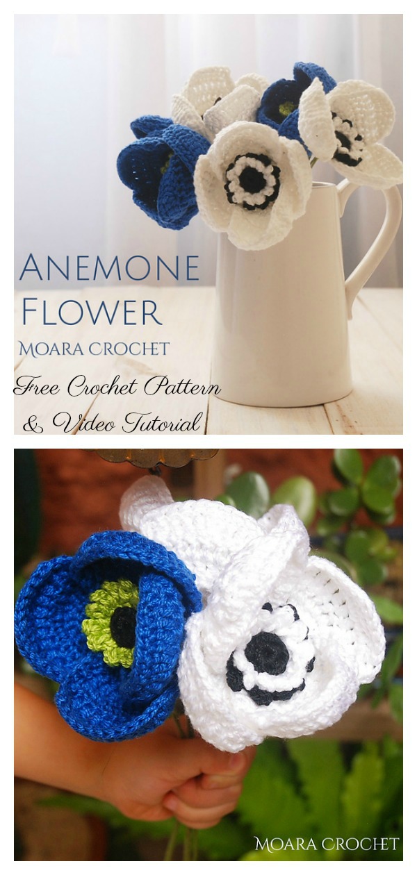 Anemone Flower Bouquet Free Crochet Pattern