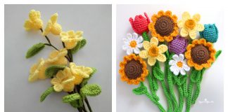 Crochet 3D Flower Bouquet Free Pattern