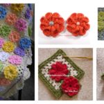 Crochet 3D Flower Granny Square Baby Blanket