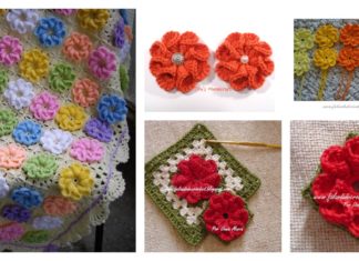 Crochet 3D Flower Granny Square Baby Blanket