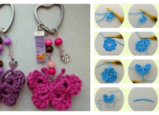 Crochet Butterfly Keychain Free Pattern