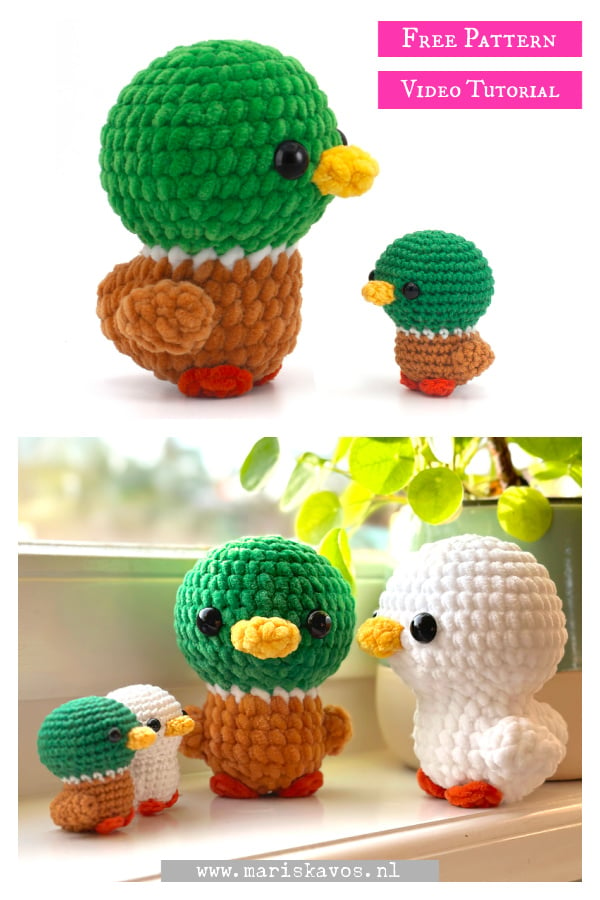 Cute Duck Amigurumi Free Crochet Pattern and Video Tutorial