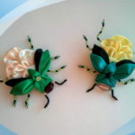 DIY Unique Kanzashi Beetle Made From Satin Ribbon