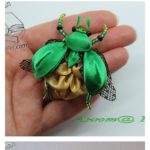 DIY Unique Kanzashi Beetle Made From Satin Ribbon