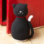 Free Amigurumi Black Crochet Cat Door Stopper Pattern