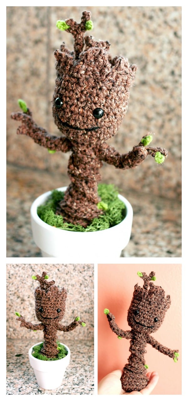 Free Crochet Pattern: Potted Baby Groot from Guardians of the Galaxy