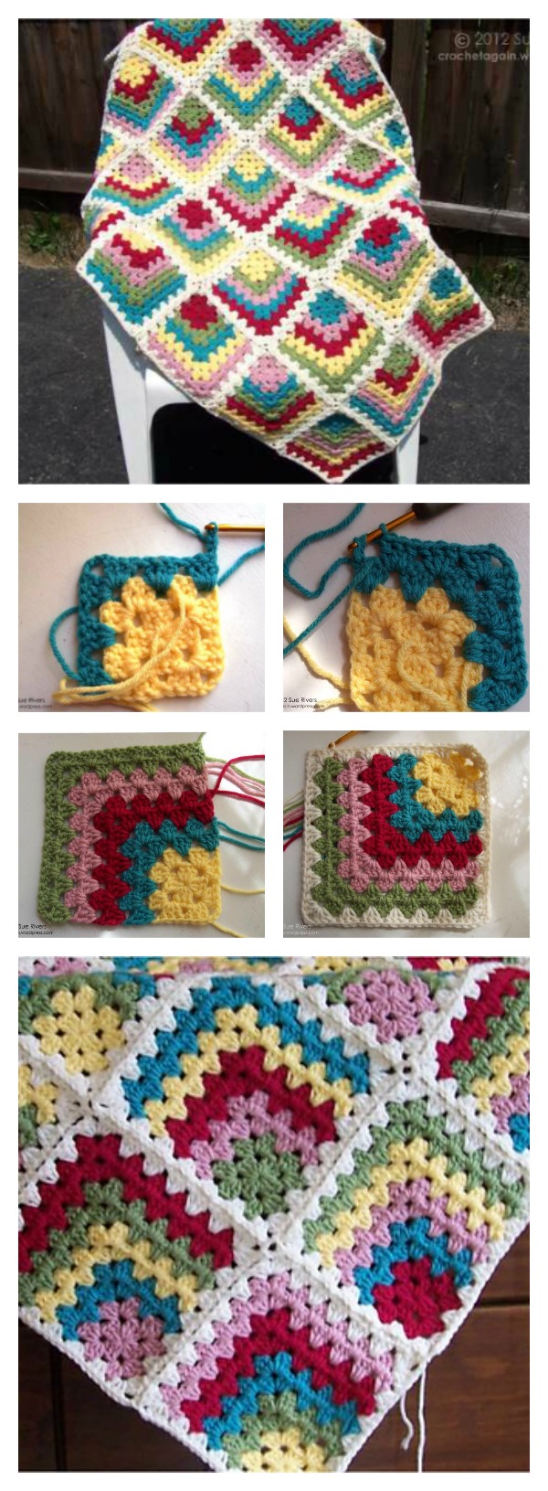 Free Mitered Granny Square Afghan Crochet Pattern