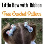 Little Bow with Ribbon Hair Clips Free Crochet Pattern