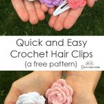 Quick and Easy Crochet Hair Clips Free Pattern