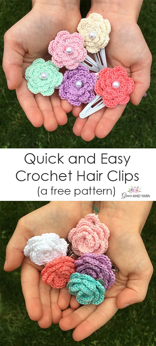 Quick and Easy Crochet Hair Clips Free Pattern