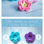 Pretty Crochet Flowers Hair Clips