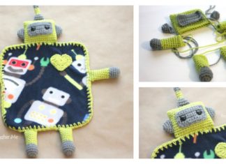 Crochet Robot Lovey Blanket Free Pattern