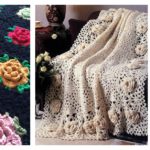 Crochet Rose Granny Square Afghan Free Patterns