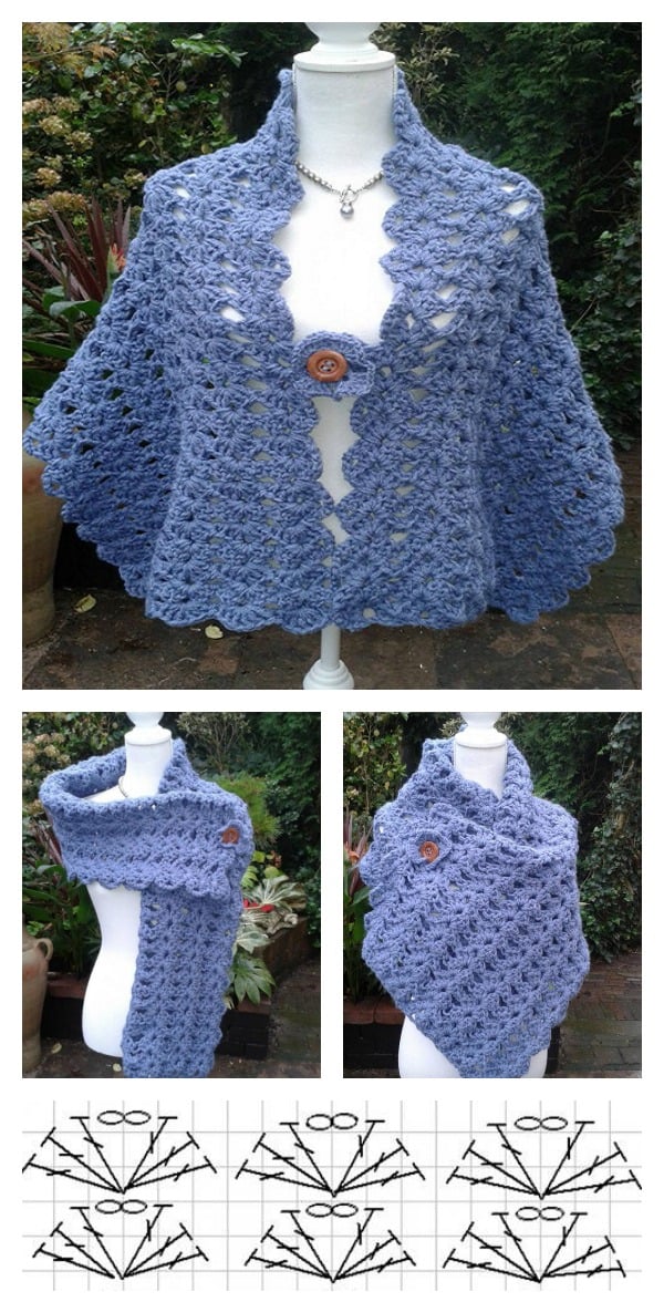 Crochet Simply Lacy Shell Stitch Shawl for Beginner
