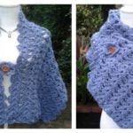 Crochet Lacy Shell Stitch Shawl Free Pattern