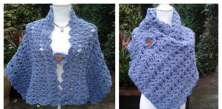 Crochet Lacy Shell Stitch Shawl Free Pattern
