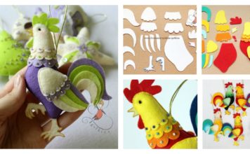 DIY Felt Rooster Ornament Craft Tutorial