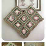 Granny Flower Square Kids Poncho Free Crochet Pattern
